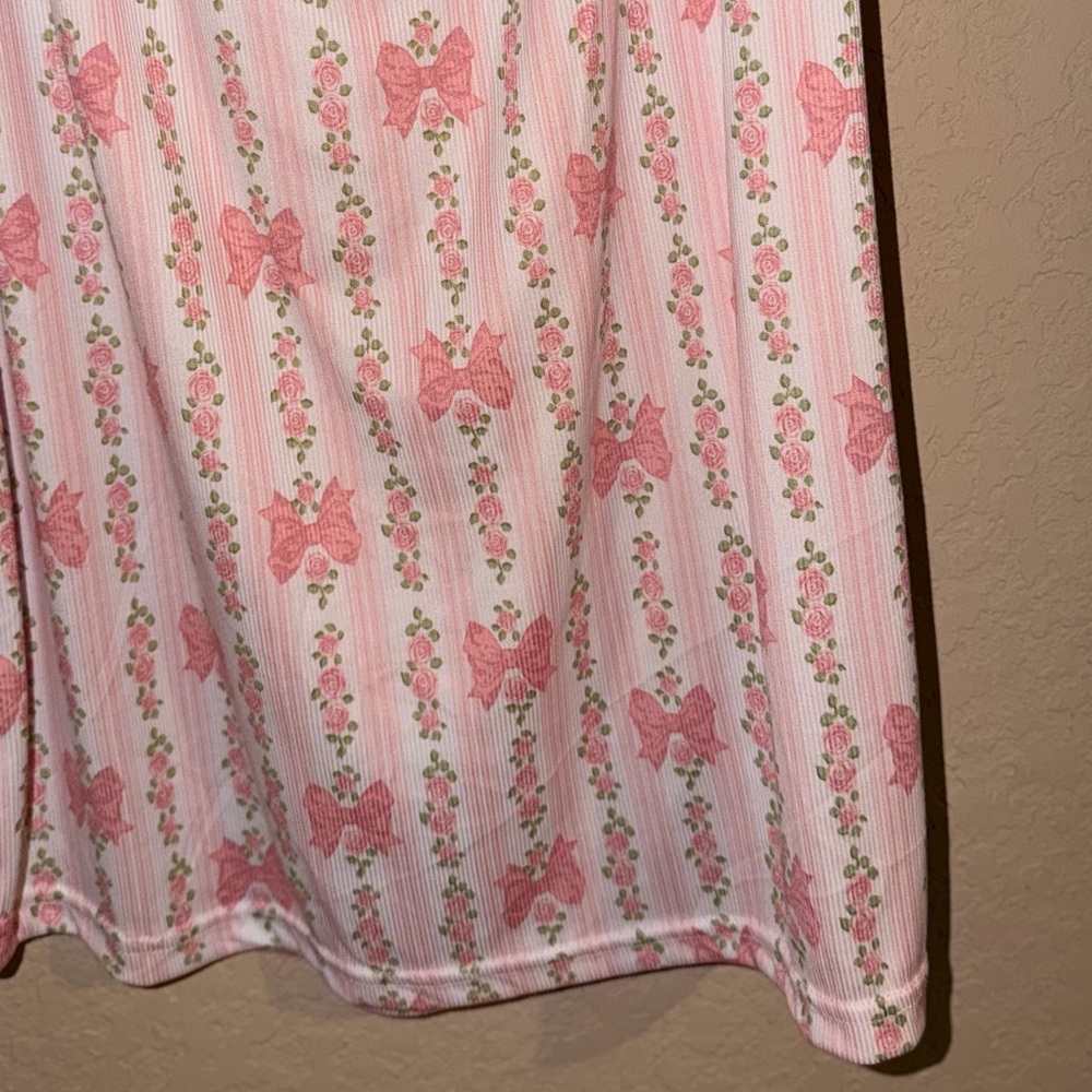 SHABBY CHIC Pink Floral Bow Ruffle Strap Nightgown- BNWT - Picture 5 of 10